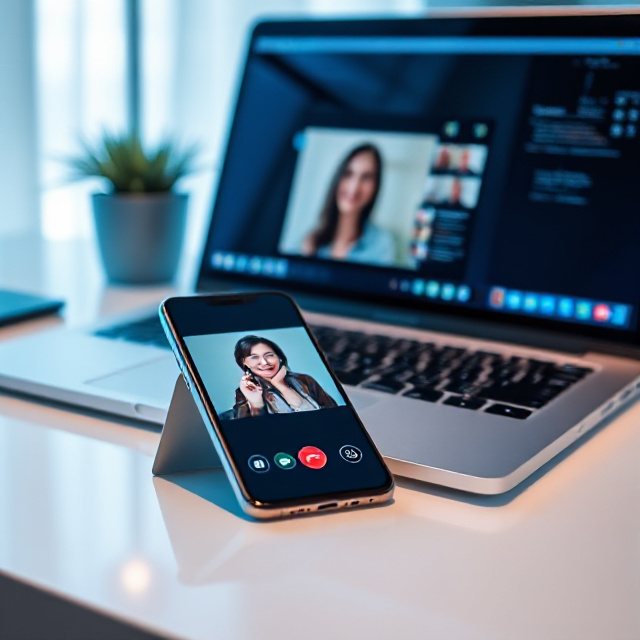 Unified communications on smartphone and laptop