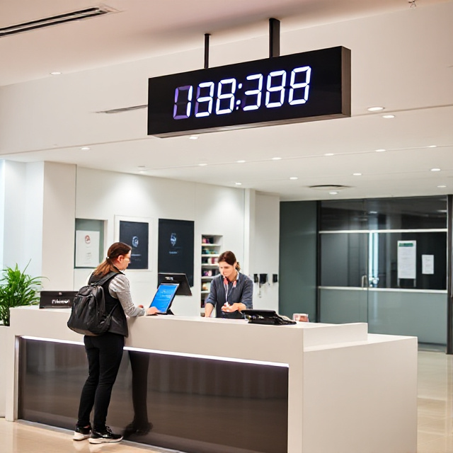 Service counter with queue display